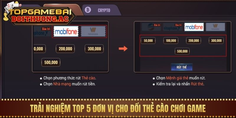 Trải nghiệm top 5 đơn vị cho đổi thẻ cào chơi game